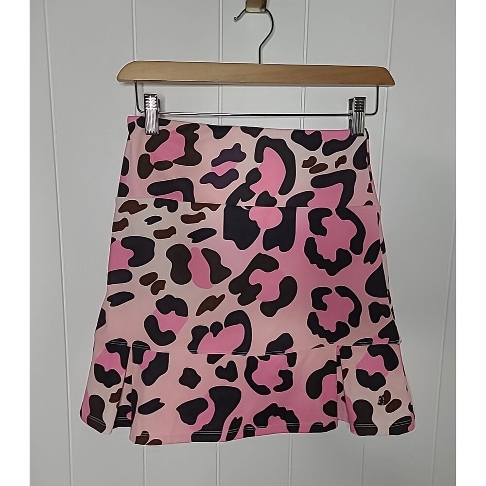 Millie Rose Animal Print Tennis Skirt Skort Sz XS Pink Black Outdoor Pickleball